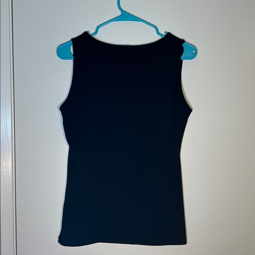 Zara black slim fit round neck tank top in polyamide blend size large - Picture 3 of 5